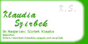 klaudia szirbek business card